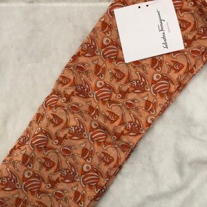 Vintage Salvatore Ferragamo Scarf - Orange Fish